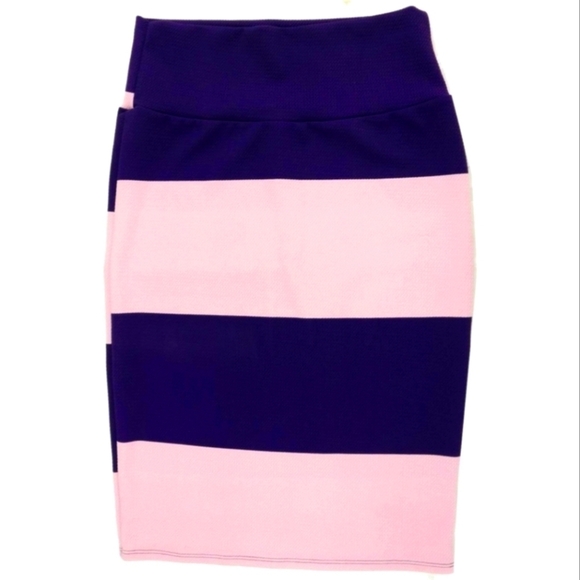 LuLaRoe Dresses & Skirts - Lularoe Cassie Skirt Pale Pink Dark Purple Size Small EUC